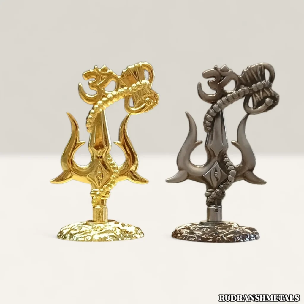 Brass Trishul with Damru Set Manufacturer in Mathura | Gold & Antique Mahadev Trishul Wholesale Supplier