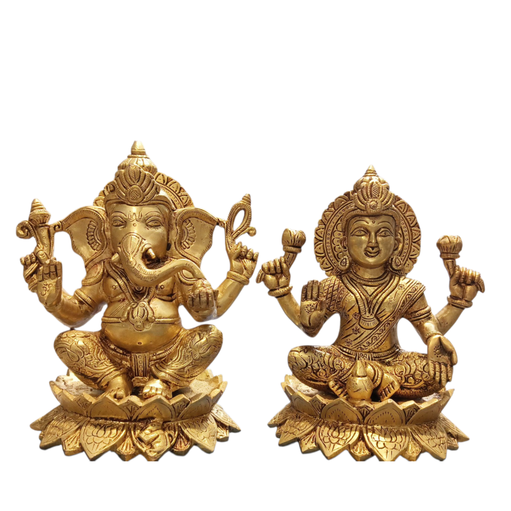 Premium Brass Lakshmi Ganesh Idol Set Manufacturer in Mathura | Handcrafted Brass Murti