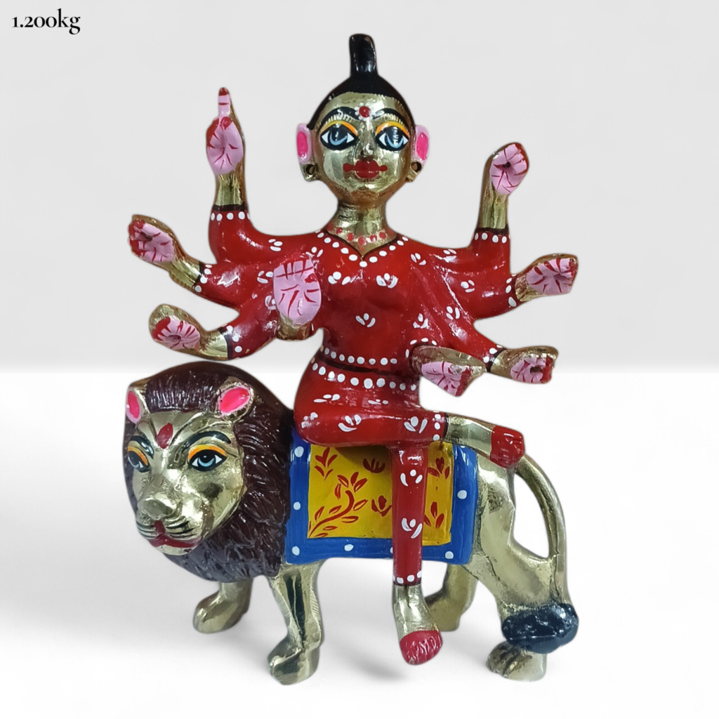 Premium Brass Durga Mata Idol Manufacturer in Mathura | Handcrafted Sherawali Mata Murti