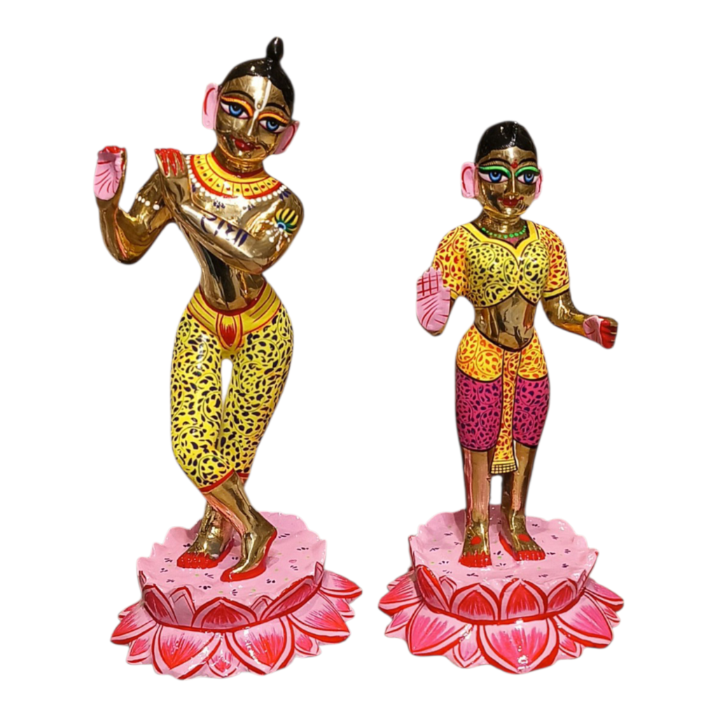 Premium Brass Radha Krishna Idol Set Manufacturer in Mathura | Handcrafted Brass Murti Pair